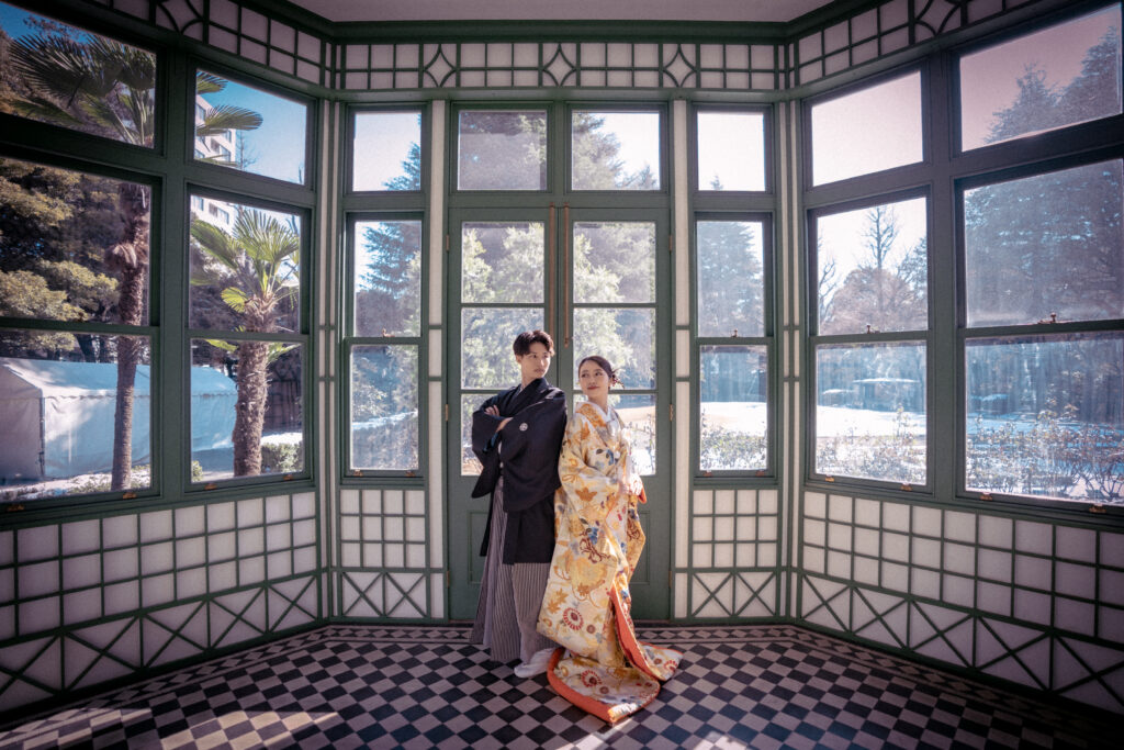 歴史的建造物での和装ウェディング撮影