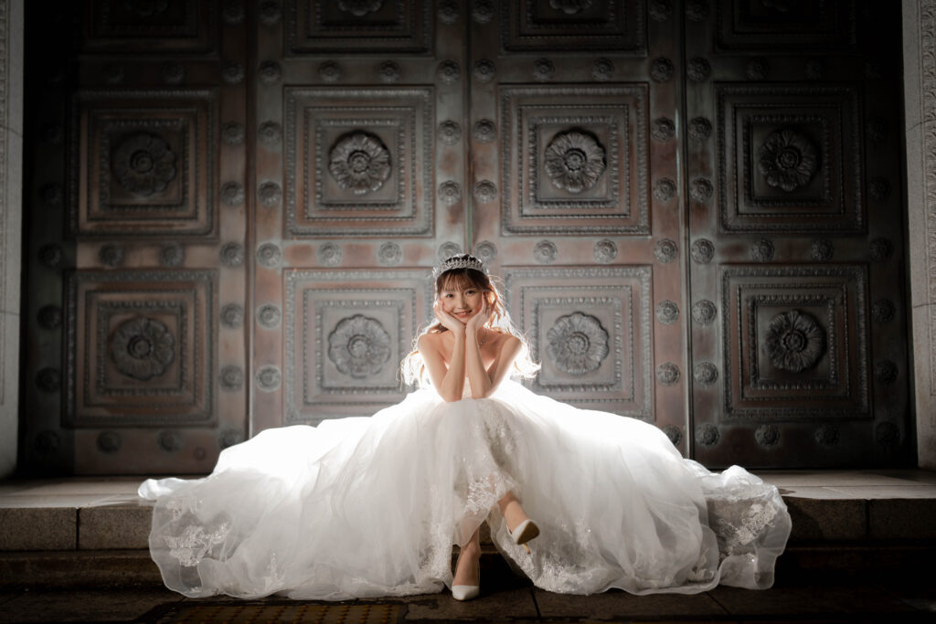 丸の内周辺でのナイト撮影でのウェディングフォト