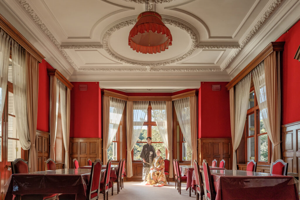 歴史的建造物での前撮りフォト