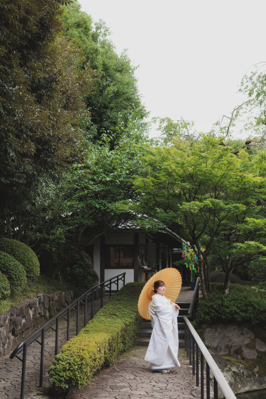 和装での目白庭園前撮り（白無垢）