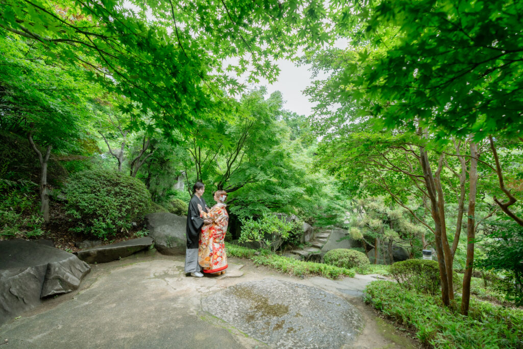 目白庭園での前撮り（和装）