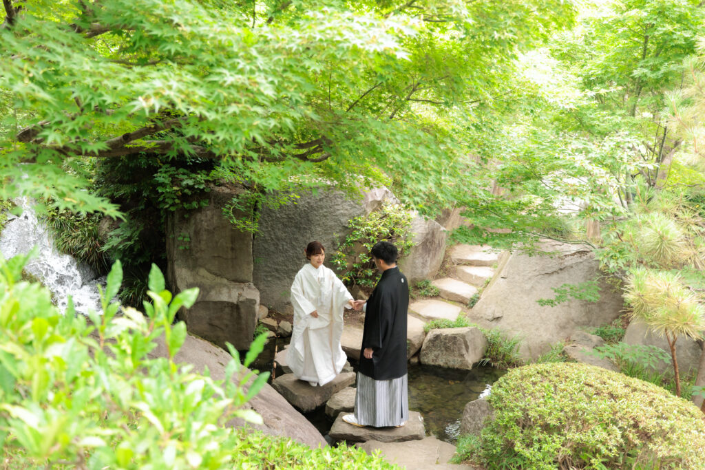 和装での目白庭園フォウェディング（白無垢）