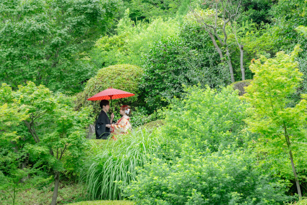 目白庭園での前撮り（和装）