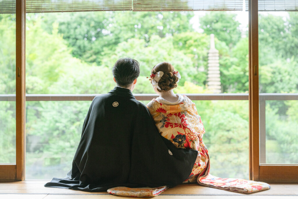 目白庭園での前撮り（和装）