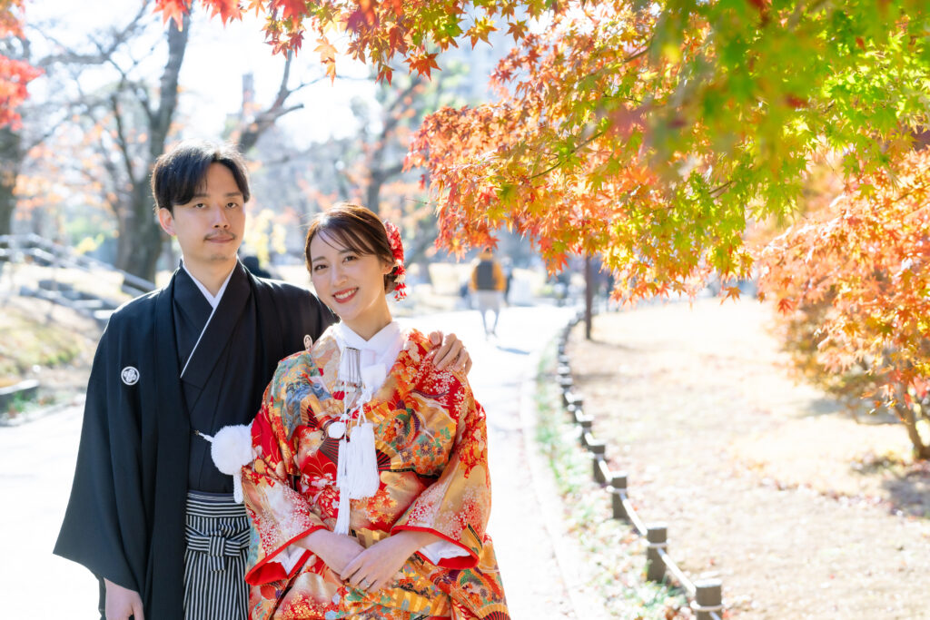 隅田公園周辺でのフォトウェディング・前撮り・ウェディングフォト(和装・色打掛)