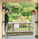和装での旧安田庭園前撮り・フォトウェディング・ウェディングフォト(ウェディングドレス)