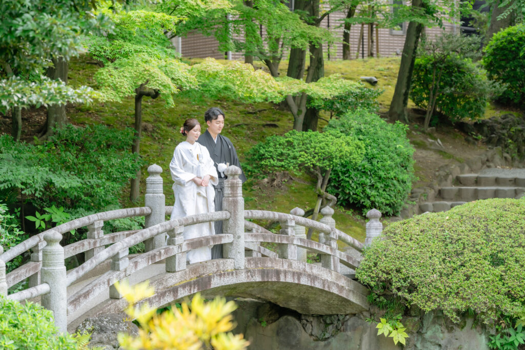 安田庭園でのフォトウェディング・前撮り・ウェディングフォト(和装)