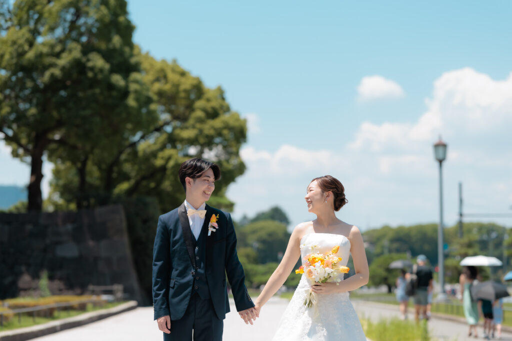 東京駅周辺・丸の内周辺でのフォトウェディング・前撮り・ウェディングフォト(洋装・ウェディングドレス)