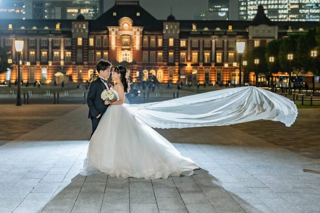 東京駅周辺でのフォトウェディング・前撮り・ウェディングフォト(洋装・ウェディングドレス)