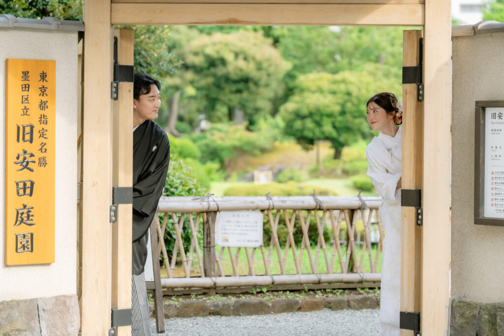安田庭園でのフォトウェディング・前撮り・ウェディングフォト(和装)