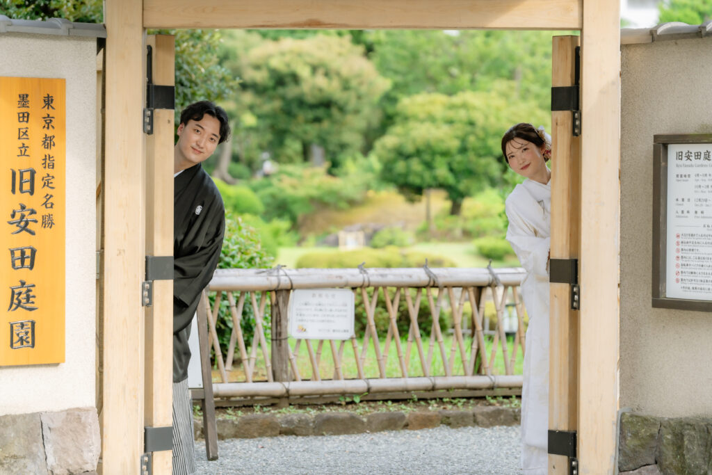 安田庭園でのフォトウェディング・前撮り・ウェディングフォト(和装)