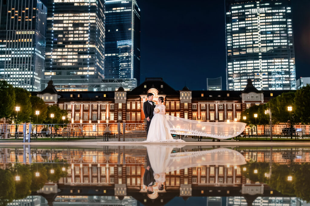 東京駅周辺でのフォトウェディング・前撮り・ウェディングフォト(ウェディングドレス)