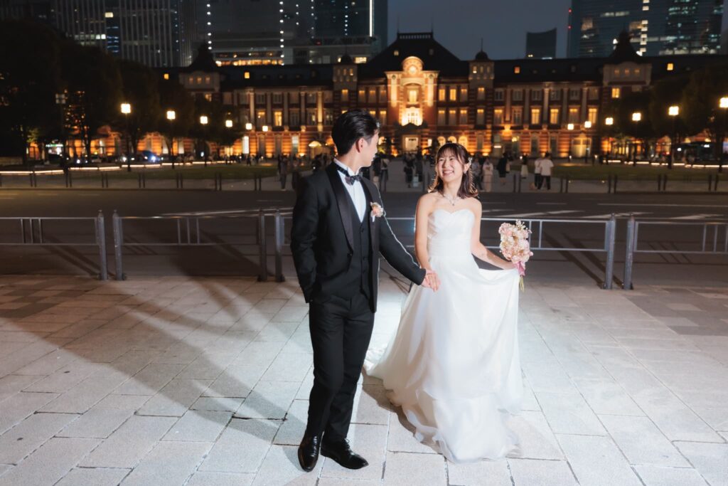 東京駅周辺でのフォトウェディング・前撮り・ウェディングフォト（洋装・ウェディングドレス）