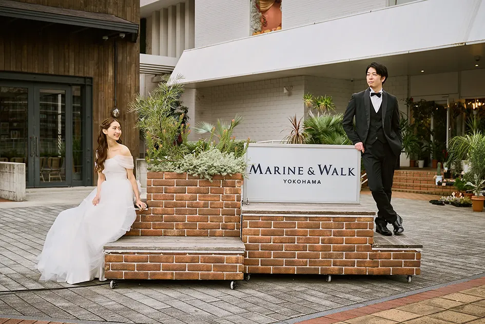フォトウェディングの撮影例（神奈川・横浜・MARINE ＆ WALK YOKOHAMA）