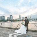 洋装での大さん橋フォトウェディング(ウェディングドレス)