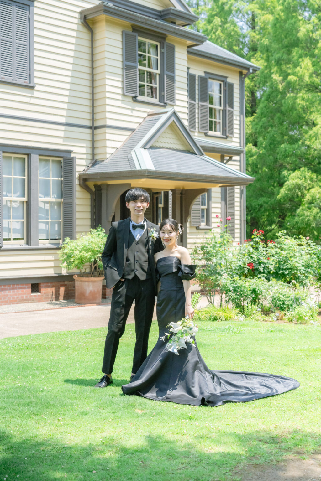 山手イタリア山庭園(外交官の家)でのフォトウェディング・ 前撮り・ウェディングフォト(ウェディングドレス)